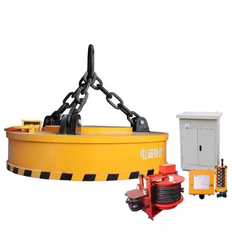 1 Ton Round Steel Electric Scraps Handling Electrical Magnetic Crane Lifter /electro Magnetic Lifting Magnets