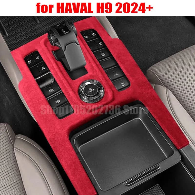 TOP SUEDE Overlays Grey Interior Trims for Great Wall Haval H9 2024 2025 Door Panel, Central Console Mat