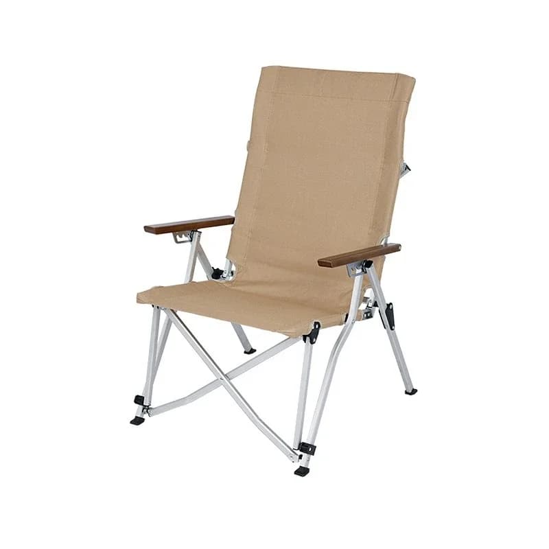 Outdoor portable four-speed adjustable chair, camping backrest camping aluminum alloy folding chair