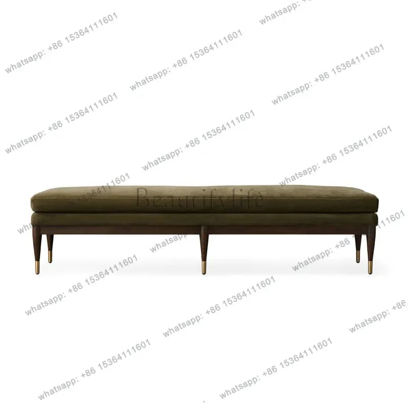 French retro Hushan pattern, medieval shoe changing stool at the end of the bed, light luxury bench