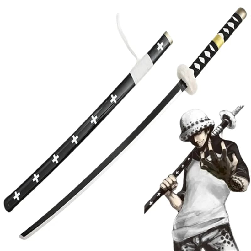 One Piece 104cm Anime Cosplay Trafalgar D Water Law Bamboo Assembled Sword Role Play Superb Trafalgar Law 41inch Katana Model