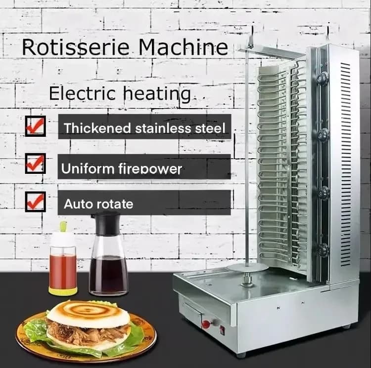 3 Gas burner Shawarma Machine / Electric Shawarma Grill Machine
