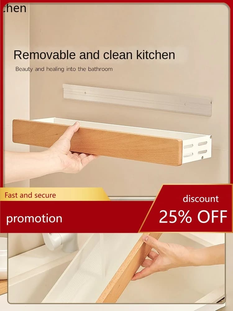 YFY Kitchen Storage Rack Punch-Free Knife Rack Multi-Functional Storage Rack Log Style