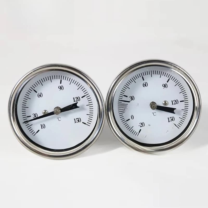 High Precision Thermometer, Stainless Steel Shockproof Radial Axial General Purpose Bimetal Thermometer