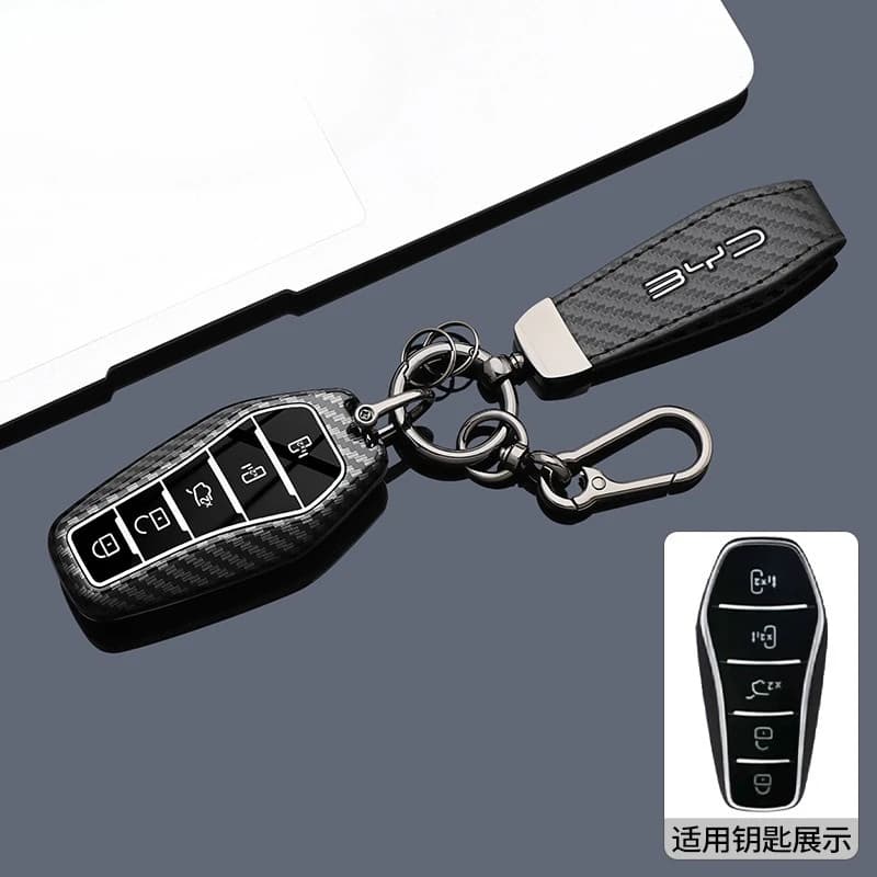 ABS Car Key Case Cover Shell Protector Fob Holder for BYD Xia M9 2025 Accessories Keybag Keychain