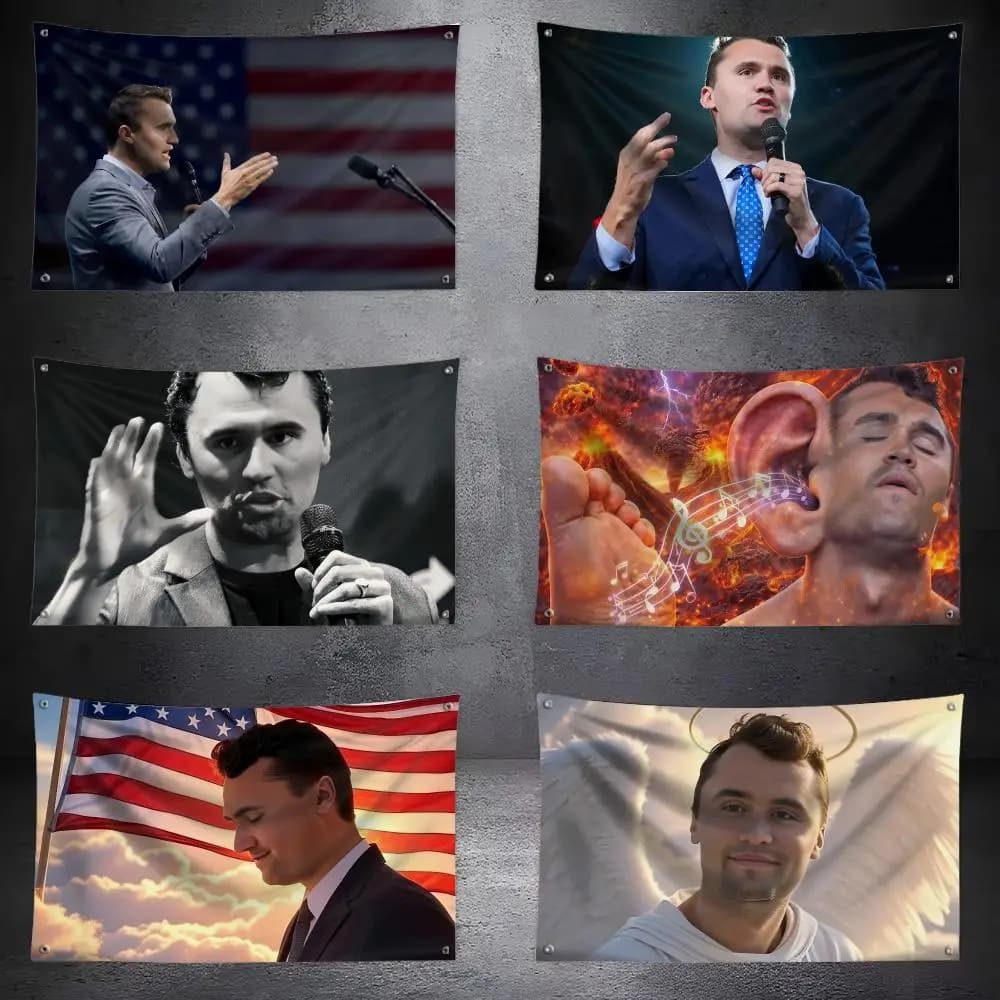 C-Charlie Kirk Funny Meme Flags Custom Camping Outdoor Garden Room Bedroom Decor Party Backdrops Wall Art Family Gifts