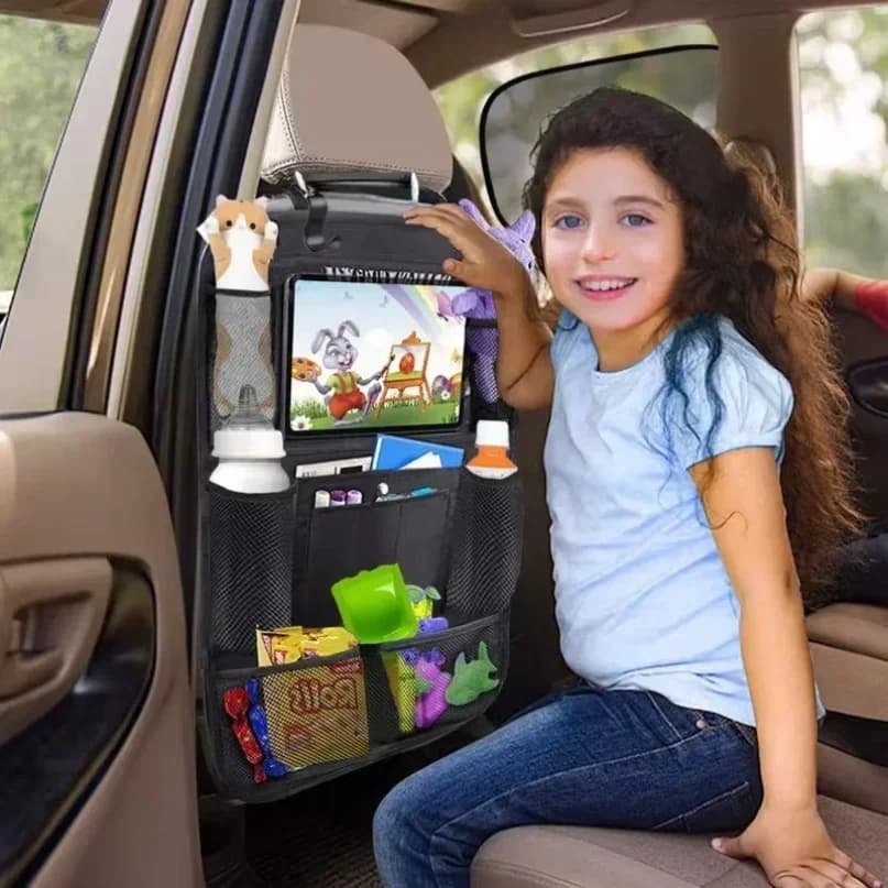 Organizador de Asiento de Coche con Múltiples Bolsillos, Impermeable, de Tela Oxford Resistente, con Soporte para Tablet con Pan