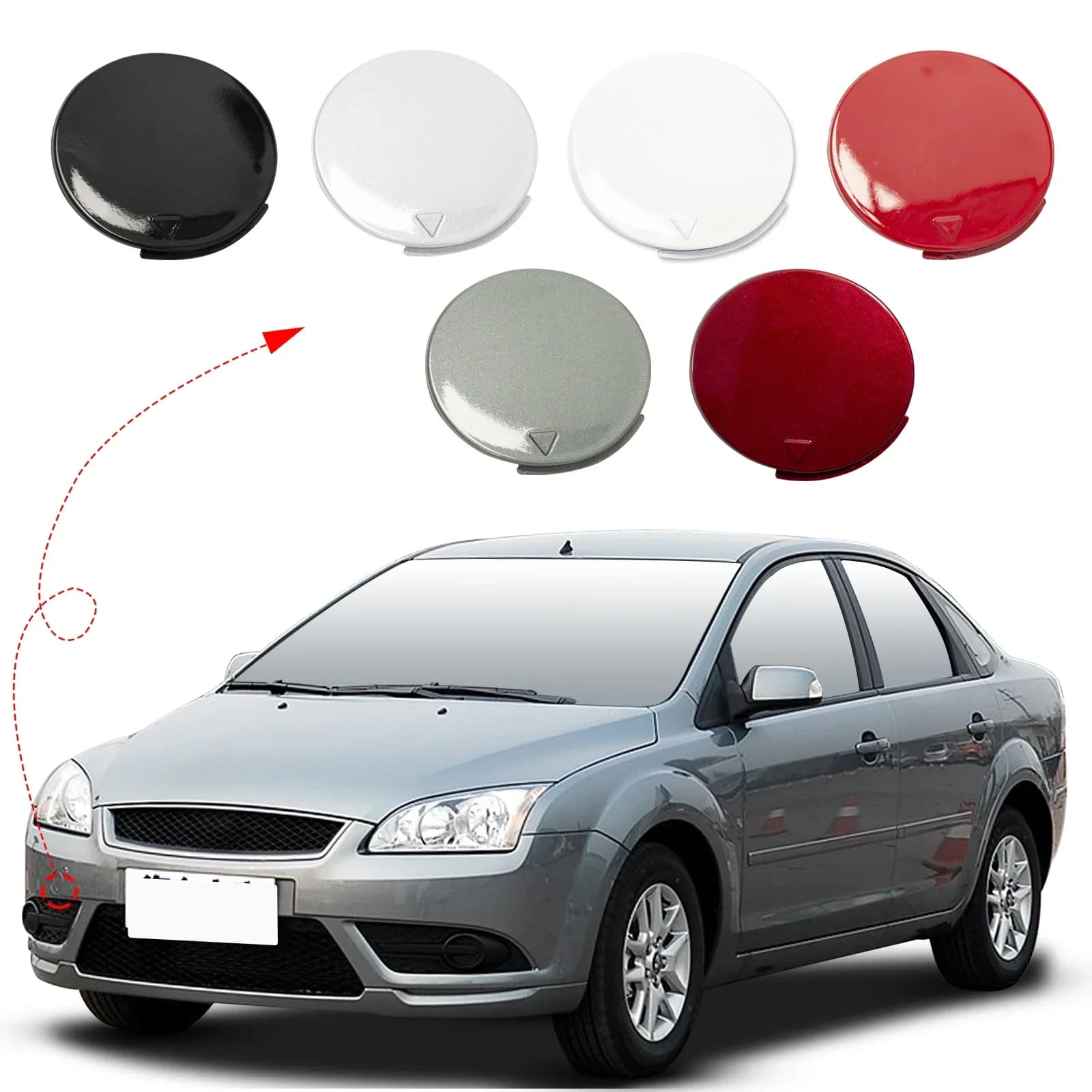Tapa  cubierta  gancho  remolque  parachoques lantero para Ford Focus MK2 CC ST ZETEC accesorios 2007 2008 2009 2010 2
