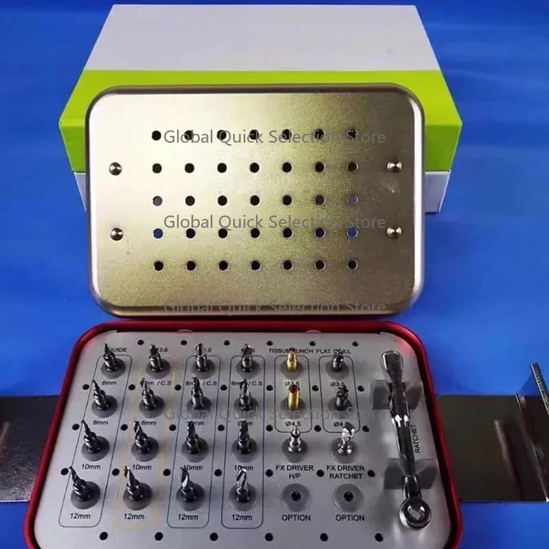 Implan-t Surgical Guide Kit Drill Positioning Guide Ring Tools Box For Full And Half Guides D-ental Impla-nt Digital Guide