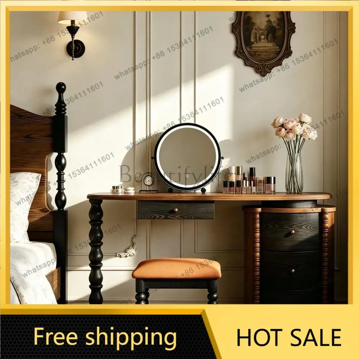 LJY French light luxury small apartment princess dresser storage cabinet chest cabinet