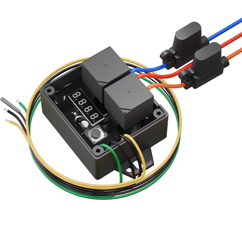 2026 40A 12V Thermatic Controller Adjustable Dual Electric Fan Relay Wire Cooling Fan Control Module Relay Digital Kit