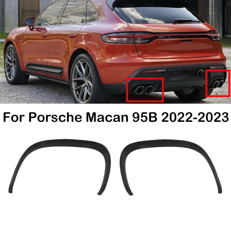 For Porsche Macan 95B 2022 2023 Car Rear Lip Exhaust Frame Rear Bumper Tailpipe Frame Decoration Cover Frame 95B807811 95B807812