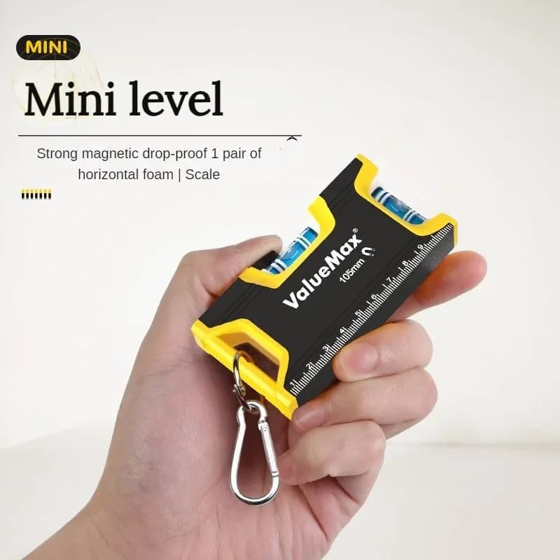 10cm mini Portable High-Precision Measuring Tool Aluminum Alloy Solid Guiding Ruler, Strong Magnetic Multifunctional Level Ruler