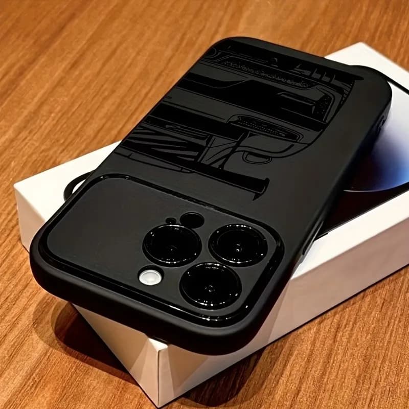 Line-Drawing of a Sports Car Phone Case For iPhone 11 12 13 14 15 16 17 Pro Max Plus 17 Air X XS MAX XR Matte Silicone Cover