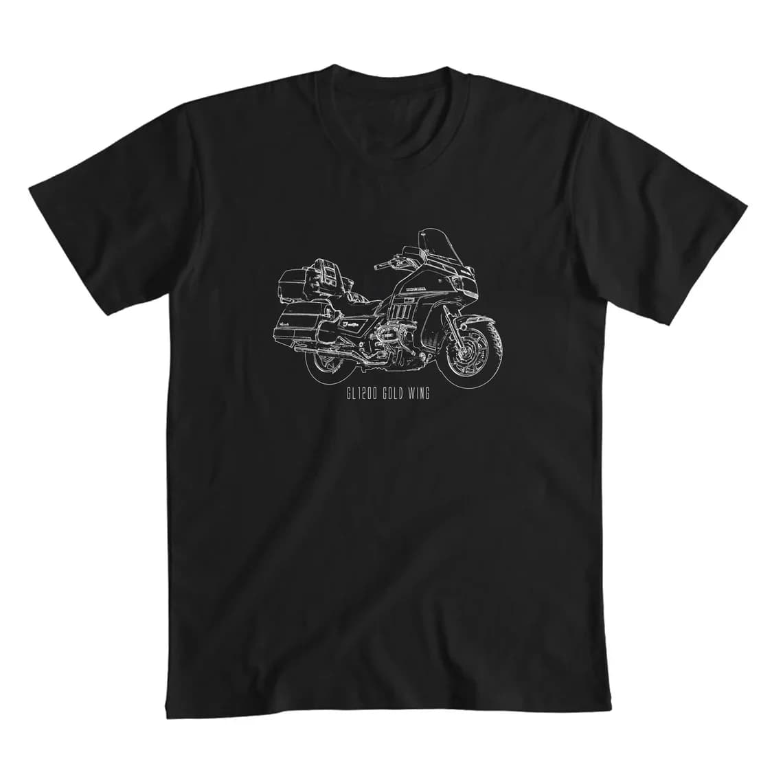GL1200 Gold Wing Motorcycle T-Shirt Graphic Summer Short Sleeves 100% Cotton Cool Tee S-3XL