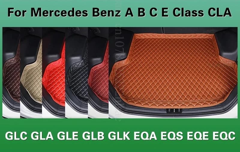 Custom Car Trunk Mat For Mercedes-Benz W213 A B C E Class CLA GLC GLA GLE GLB GLK EQA EQS EQE EQC Accessories Cargo Liner