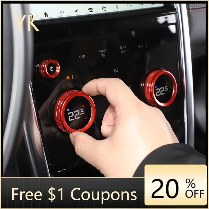 For Land Rover Discovery Sport 2020-25 Car Central Control Air Conditioner Volume Knob Cover Ring Trim Interior Car Accessories