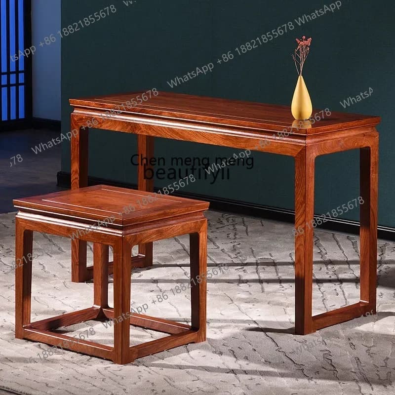 E153 Red Xylophone Desks and Chairs Resonance Paiono Table Log Guzheng Zen Rosewood Calligraphy Table