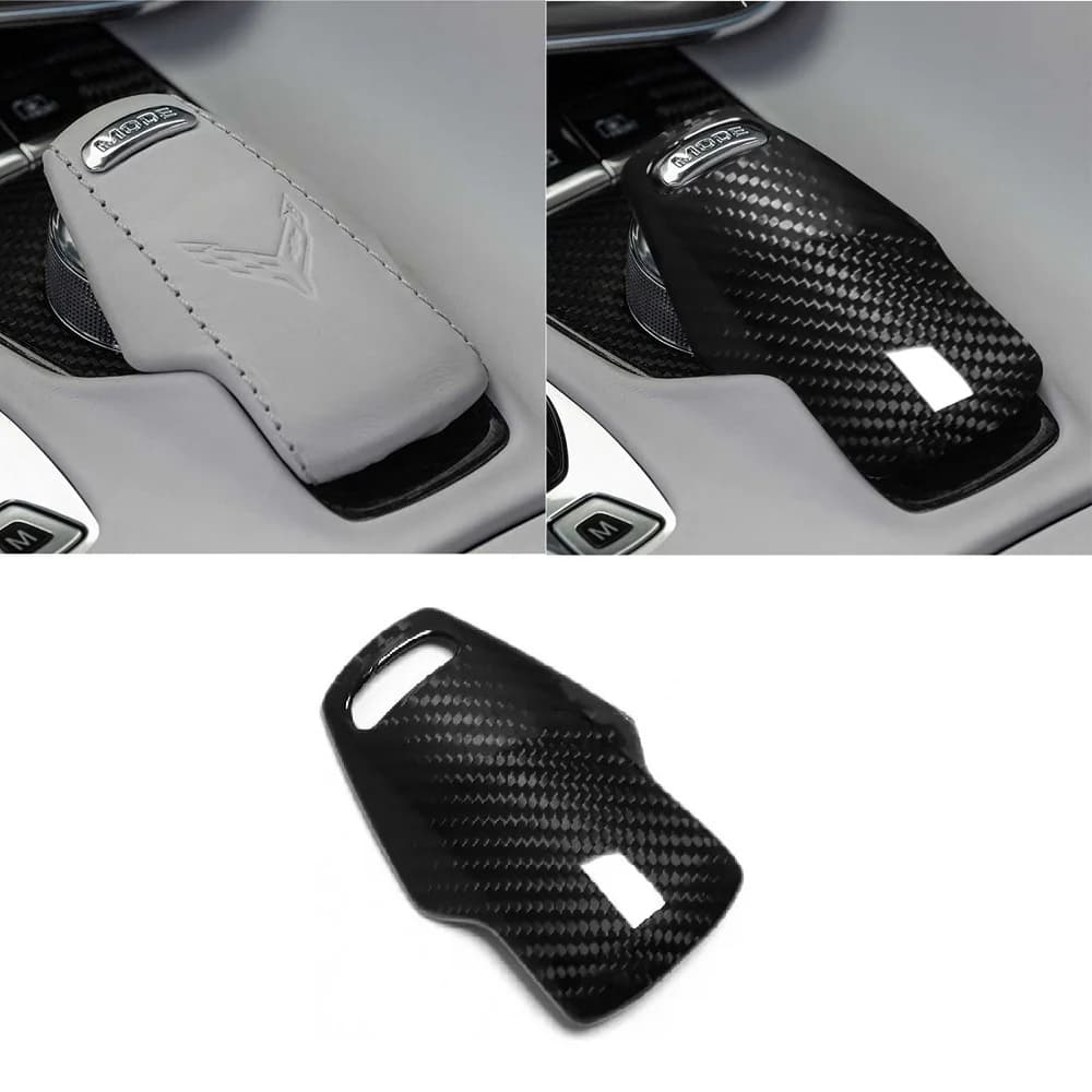 Carbon Fiber Car Center Console Gear Shift Head Knob Panel Cover Trim Fit For Corvette C8 Coupe Z51 2020-2022