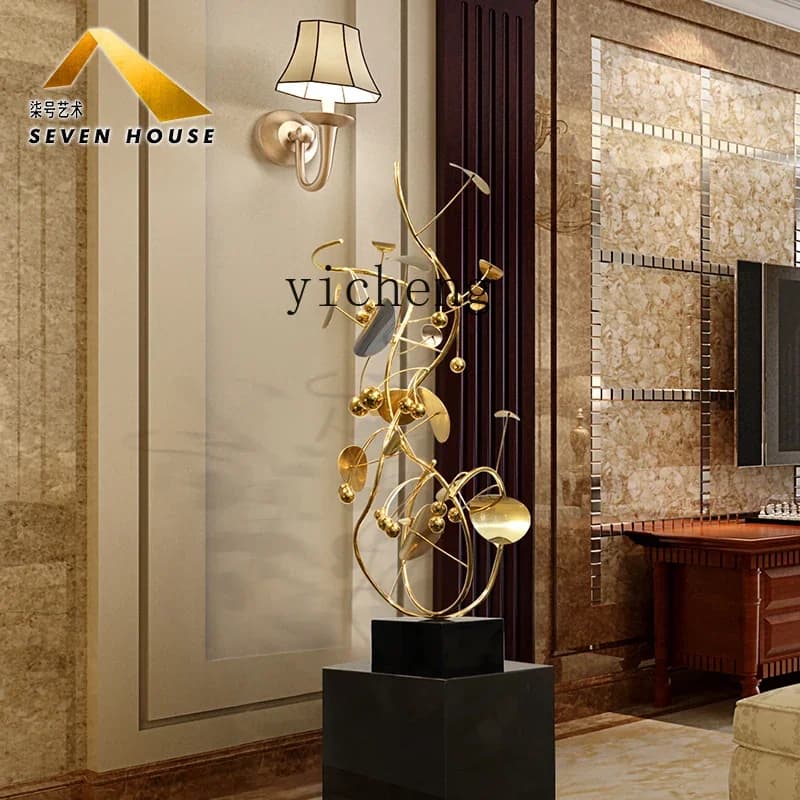 4-13Metal Crafts Hotel Lobby Entrance Decoration Stainless Steel Sculpture Soft Decoration