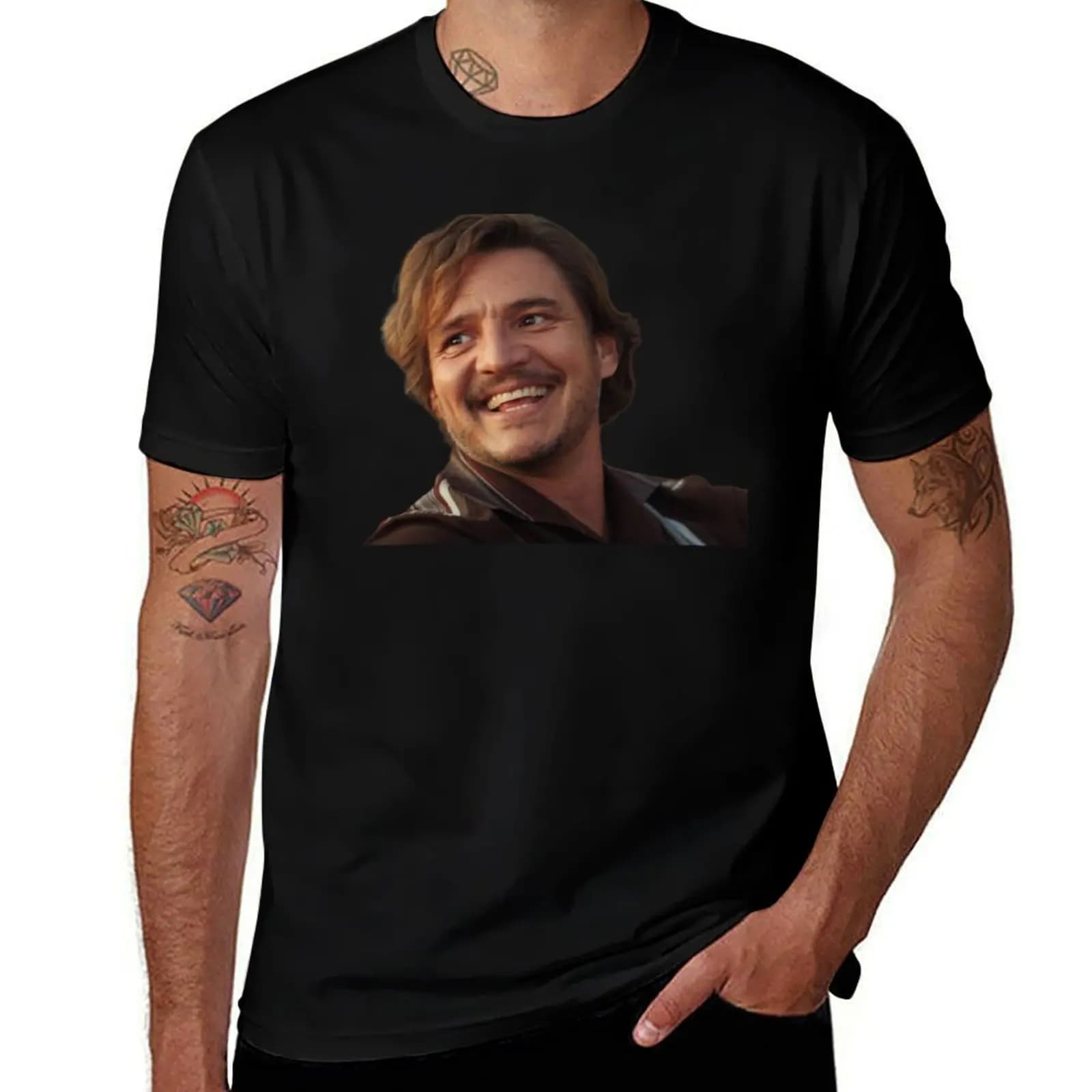 Pedro Pascal Meme T-Shirt Work Short Sleeve Cotton Top T-Shirt