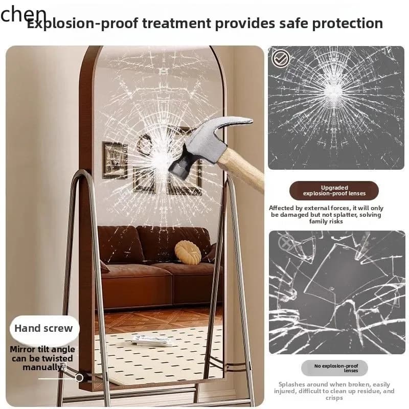 b11-7.2 PYH living room storage magazine rack full body floor mirror removable retro fitting mirror
