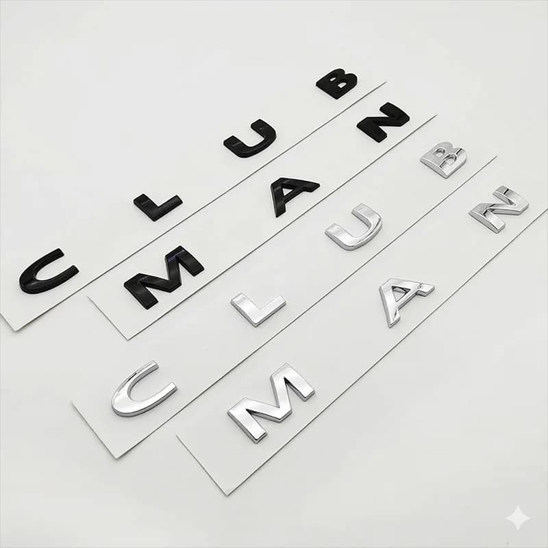 3D Glossy Black Chrome CLUBMAN Letters Rear Trunk Emblem Badge Sticker For Mini Clubman F54 R55 Car Styling Accessories