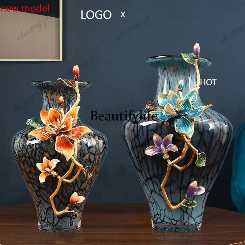 N138New Chinese style, glass vase home decoration dining room living room, high-end home vase