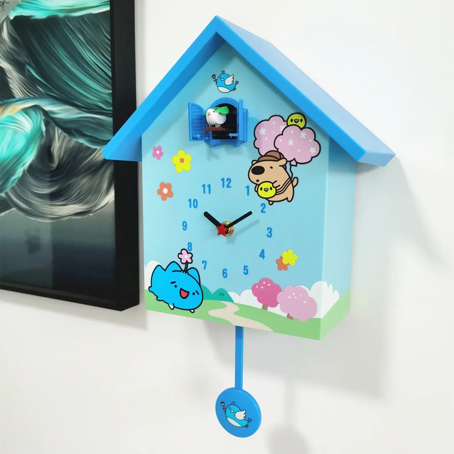 Retro Traditional Handcrafted Cuckoo Clock for Wall Art Volume Control Night Mode Wooden House Home Decor Gifts for Family