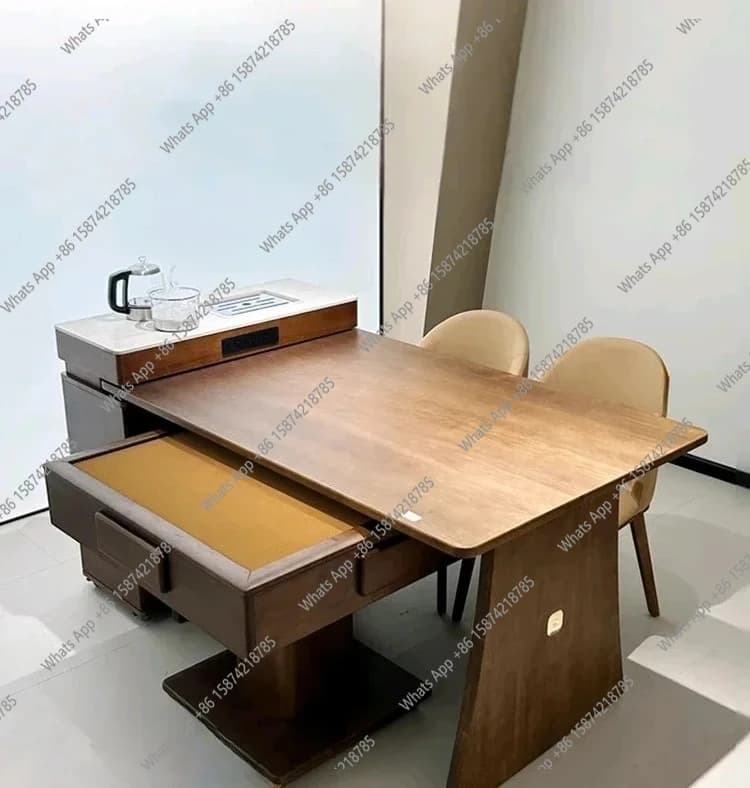XM Fully Automatic Household Island Dining Table Mahjong Table Dual-purpose All-in-one Machine Solid Wood With Cabinet