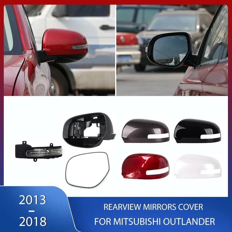 Side Mirror Cover Frame Rearview Mirror Glass Heated Lens Signal Lamp For Mitsubishi Outlander 2013 2014 2015 2016 2017 2018