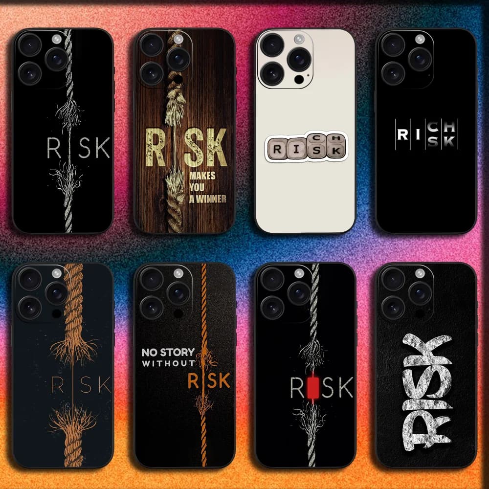 Day Trader Trading RISK RICH Phone Case For iPhone 16,15,14,13,12,11,Pro,XS,Max,XR,Plus,E,Mini Soft Black Cover
