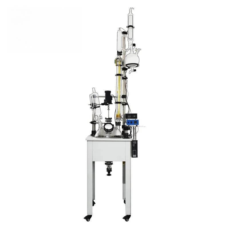Laboratory single-layer glass reactor distillation device