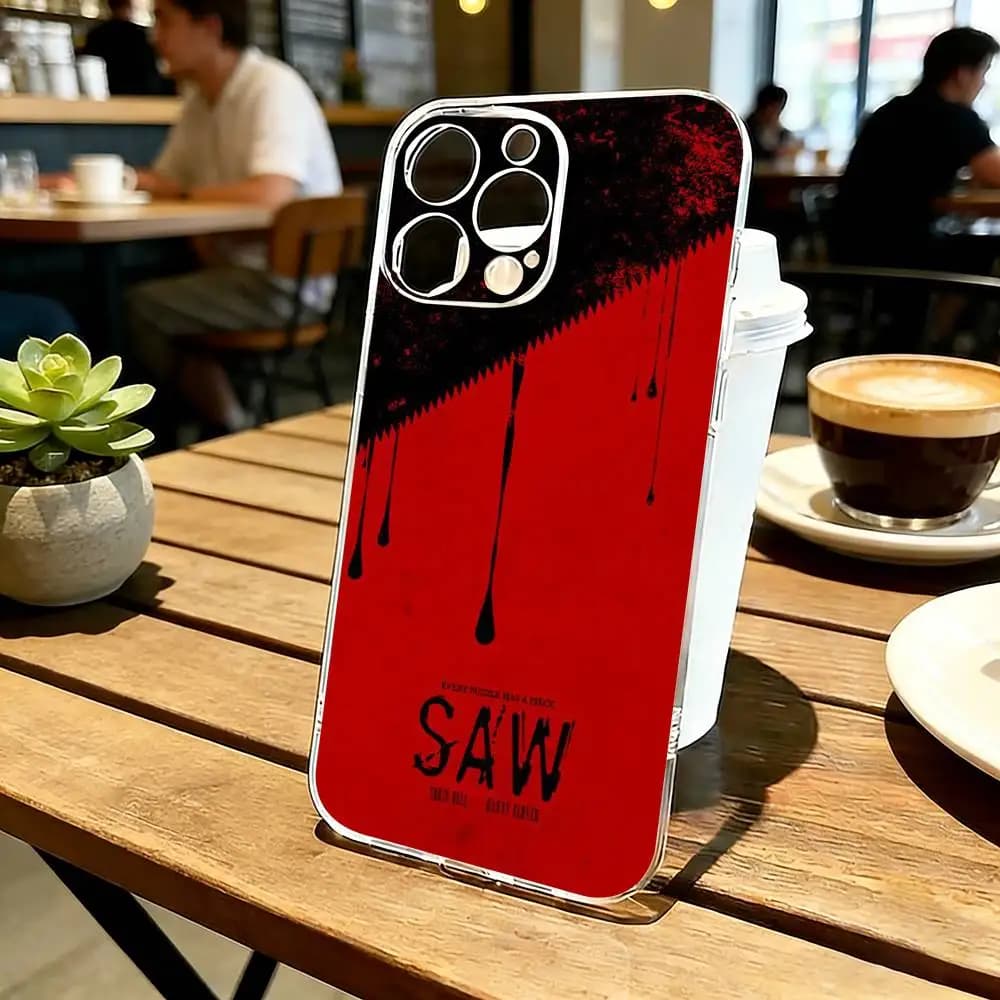 S-Saw Jigsaw-w  Phone Case For iPhone 17 16 15 14 13 12 11 Mini Pro Max Plus Transparent Cover