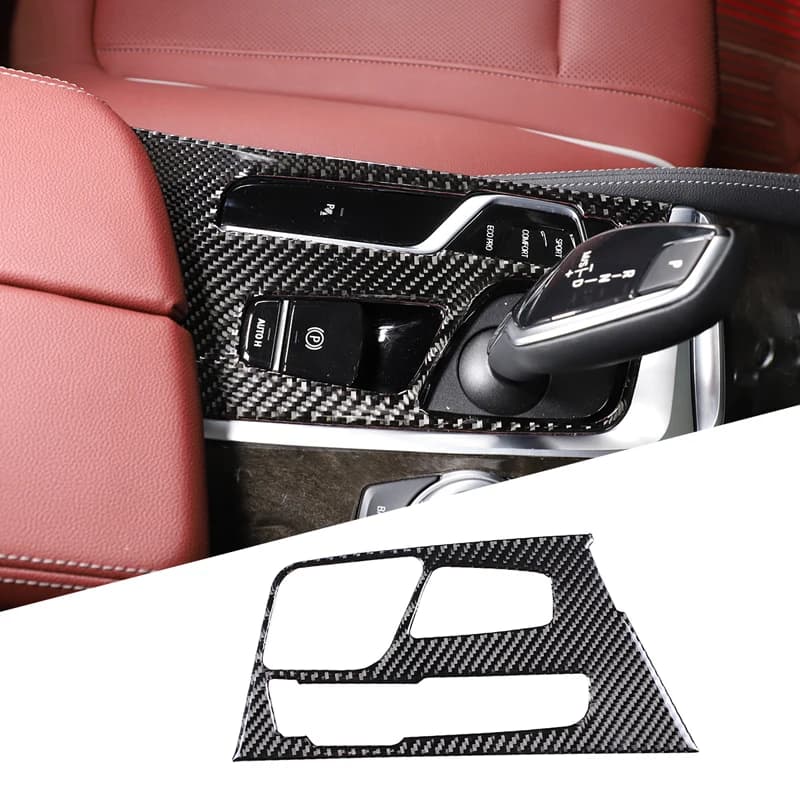 1piece set Soft carbon fiber For BMW 5 Series G30 G38 2018-2022 car center control gear panel decorative sticker Car accessories