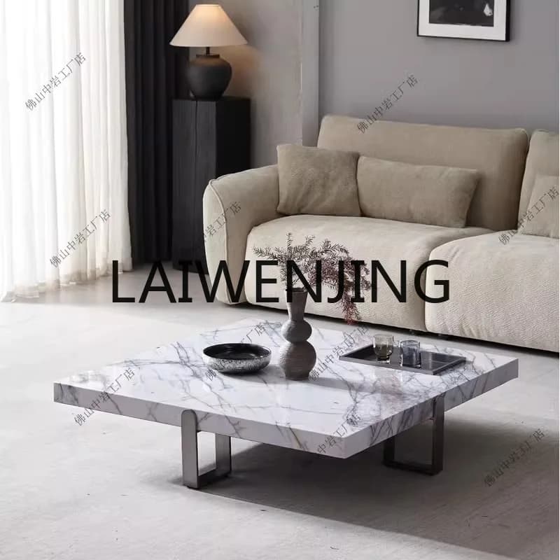 Italian Square Marbling Coffee Table Creative Villa Large Flat Model Room Leisure Conference Table