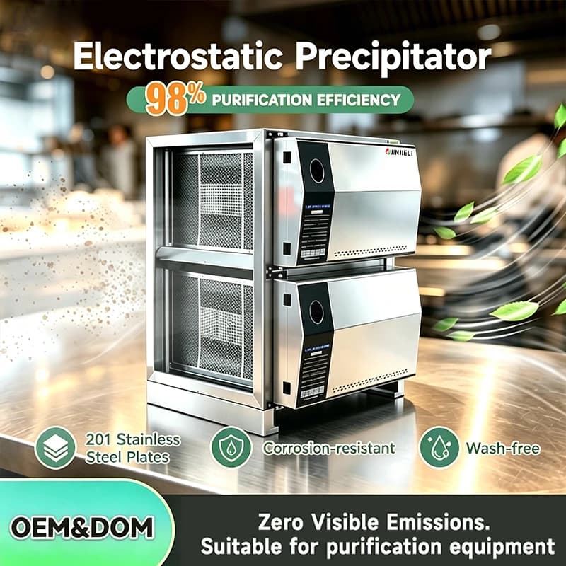 Factory Direct Sale Waste Gas Equipment Stainless Steel 201  ESP Electrostatic Precipitator for Hotel Kitchens