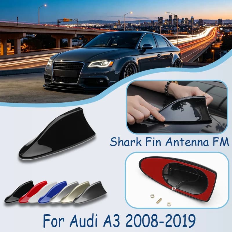 For Audi A3 2008-2019 Shark Fin Antenna, FM Signal Booster, Waterproof Radio Antenna, FM/AM Super Aerials car antenna