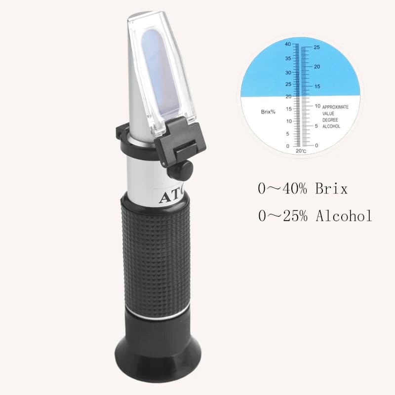Alcohol wort specific gravity refractometer 0~ 40% sugar content 0~ 25% beer juice wine sugar tester