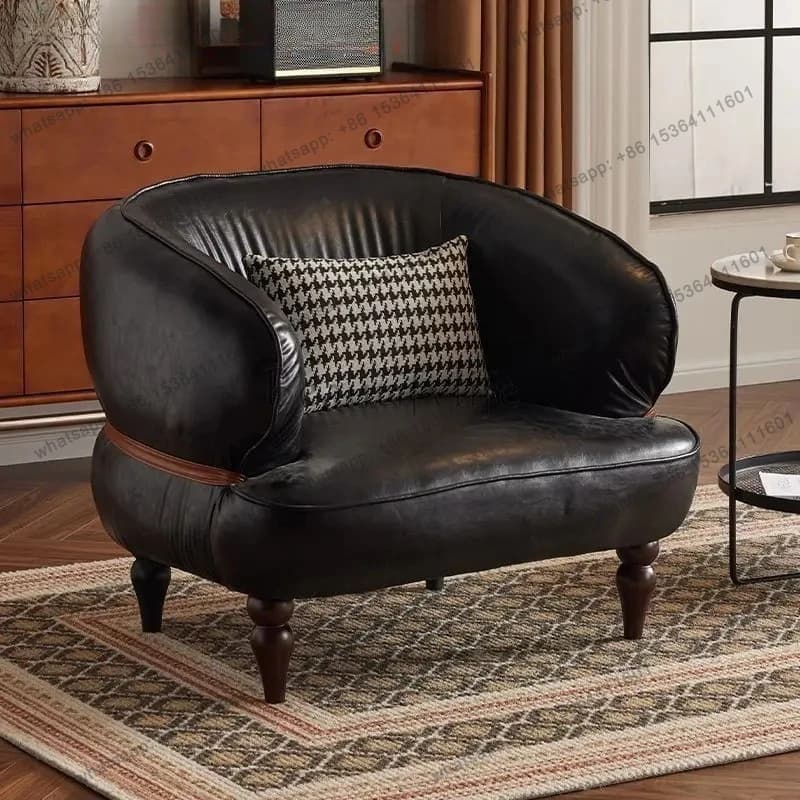 American light luxury single sofa, home small apartment, casual bedroom, living room, lazy sofa chair, balcony