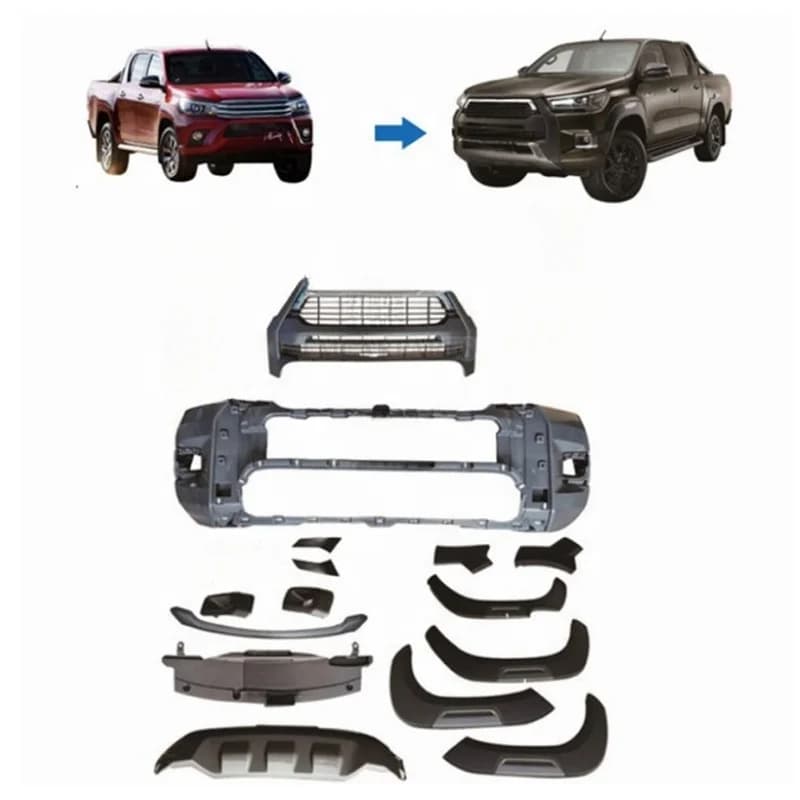 High Quality 2015 Pickup Front Body Kit Upgrade To 2021 Rocco Style Exterior Mod Parts