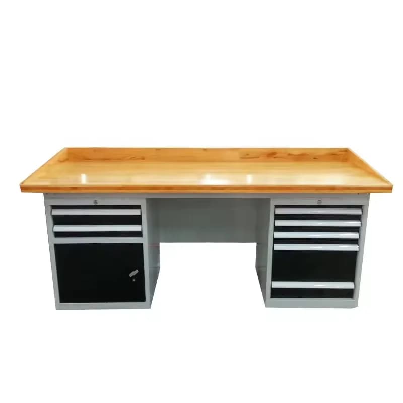 Industrial Heavy Workbench Workshop Storage Accessories Portable Rolling Strap Two bases with drawers
