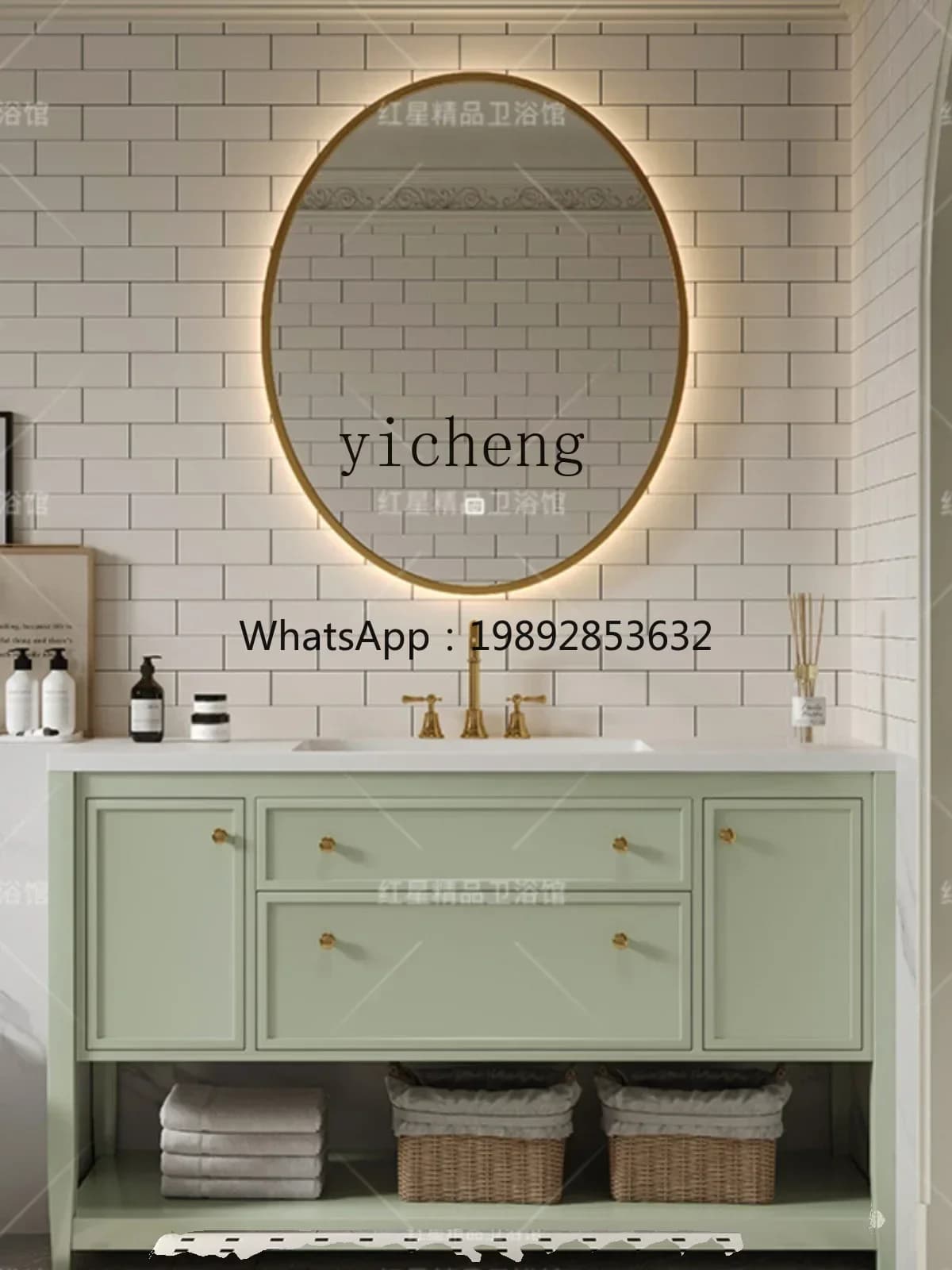 French solid wood paint floor-to-ceiling bathroom cabinet combination wash basin bathroom cabinet washstand