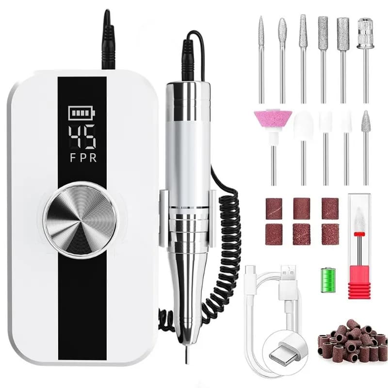 Portable Rechargeable Nail Polishing Machine, Electric Manicure Tool Kit for Nail Grinding, Shaping and Nail Art Care