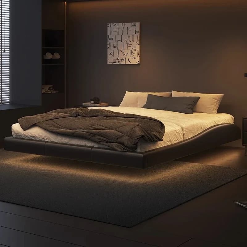 Floating Lights Beds Bedroom 200×180cm Italian Adults Luxury Double Bed Loft Sleeper Modern Camas De Dormitorio Furniture
