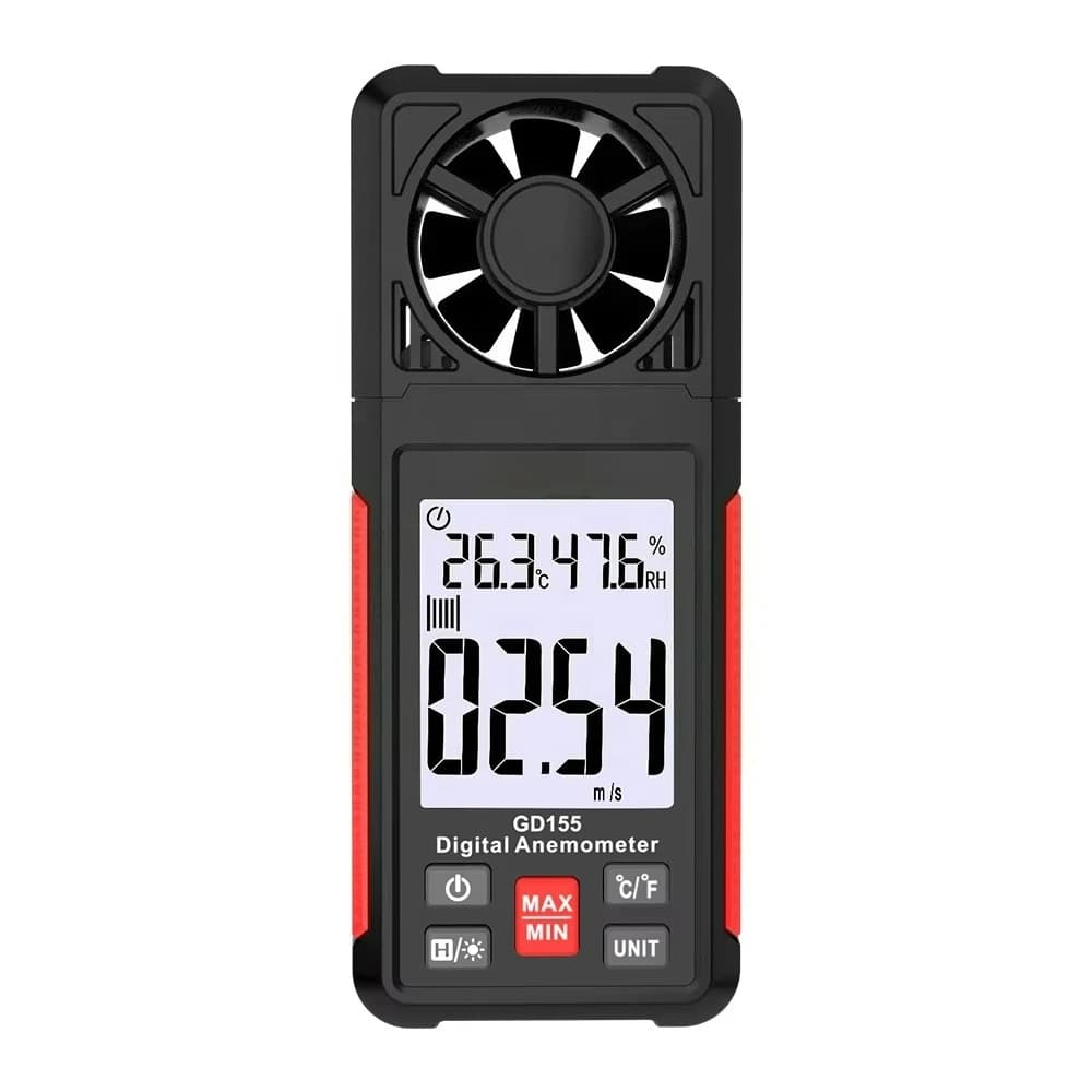 Digital Anemometer Portable Wind Speed Meter Air Velocity Gauge Windmeter  with LCD Backlight Temperature Humidity Meter