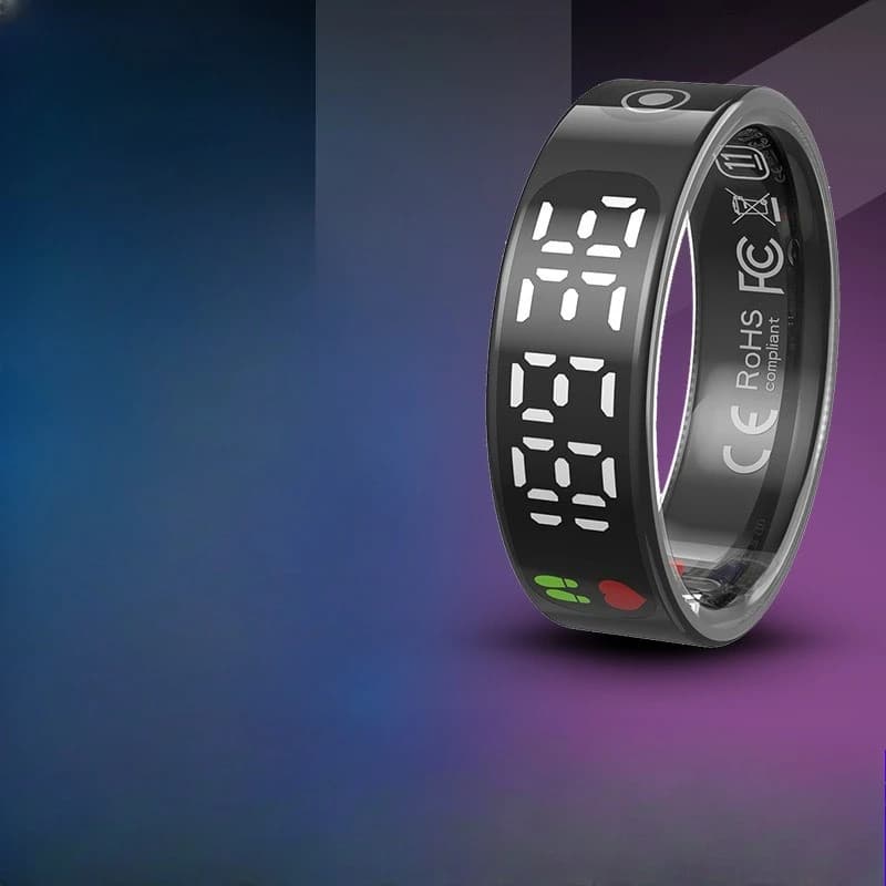 Display smart ring heart rate blood oxygen sleep health monitoring