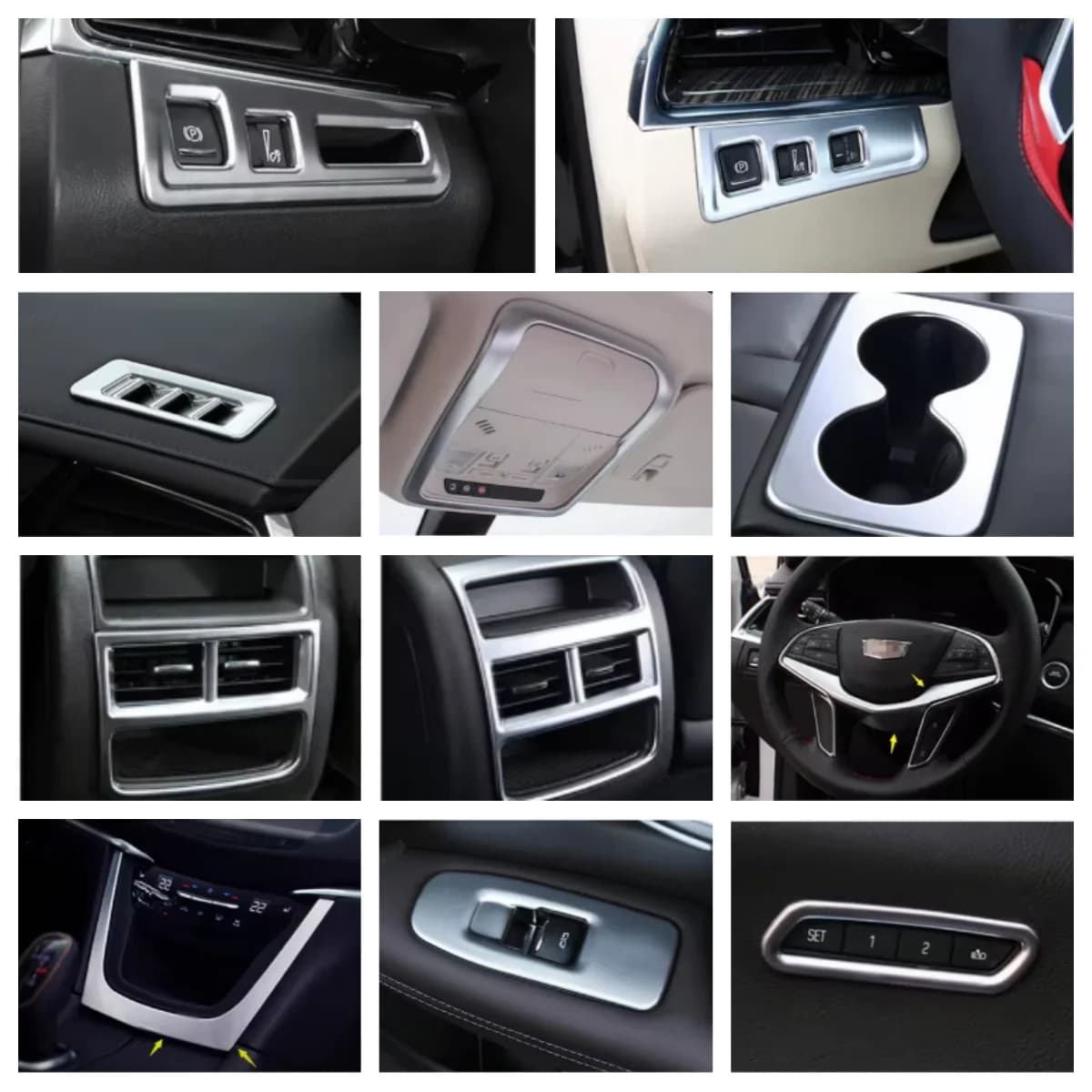 For Cadillac XT5 2017 - 2022 ABS Matte Glass Switch / Central U Panel / Memory Button Frame Cover Trim Car Interior Accessories