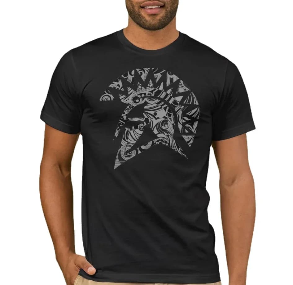 Retro Camouflage Spartan Warrior Helmet T-Shirt 100% Cotton O-Neck Short Sleeve Summer Casual Mens T-shirt Streetwear
