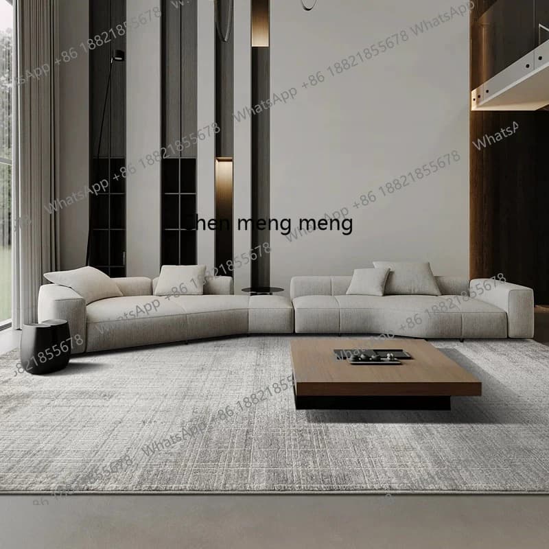 Italian simple light luxury living room fabric leather sofa combination villa B & B hotel rest area curved sofa
